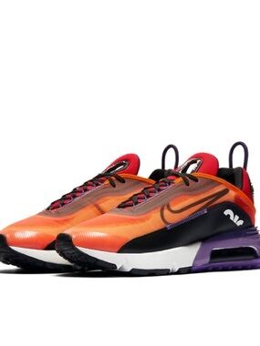 Nike Men's Orange and Purple Air Max Lightweight Sneakers